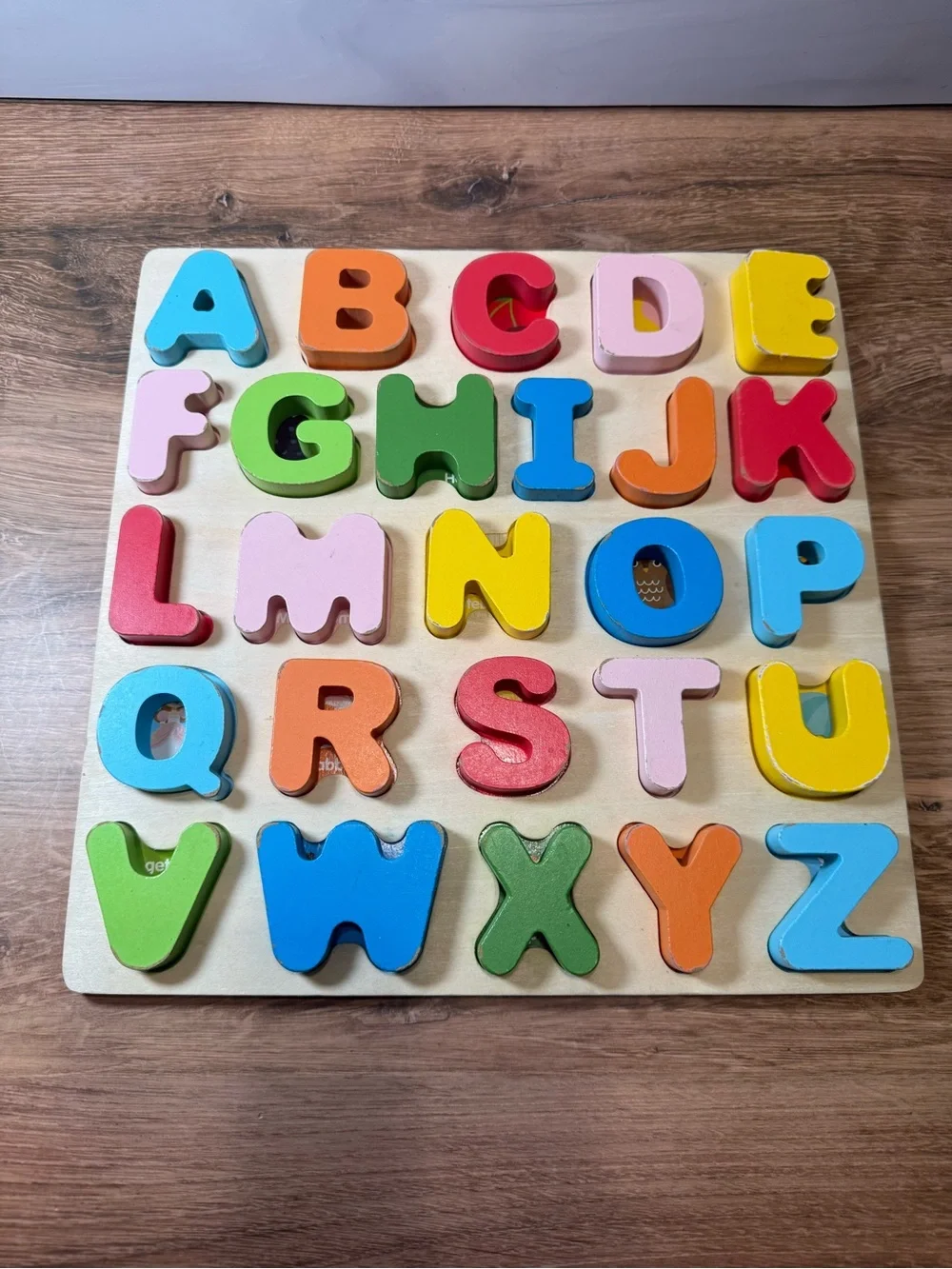 Green Forest Handicrafts Wooden ABC Alphabet Puzzle Complete Montessori Toy